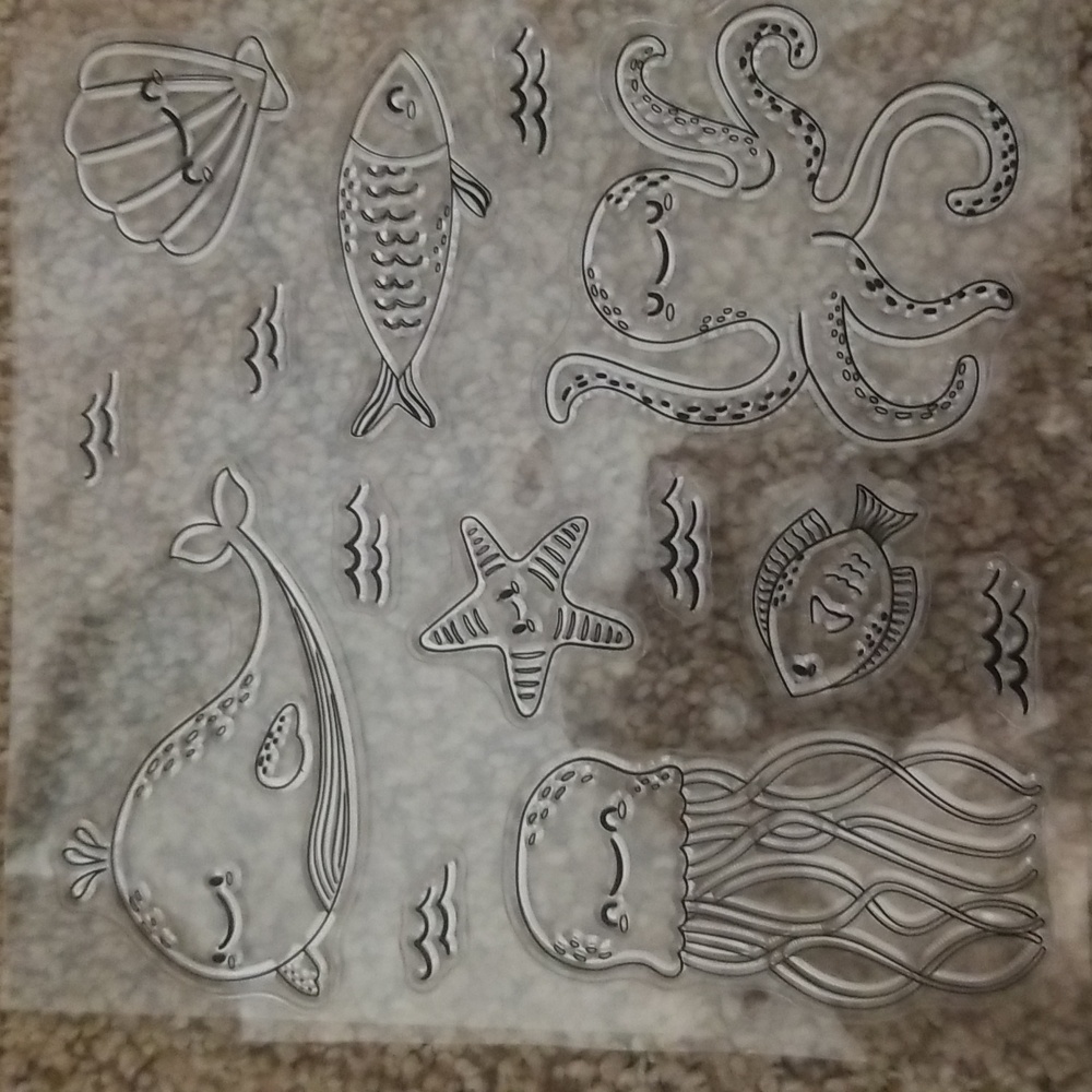 Ocean, fish clear stamp set